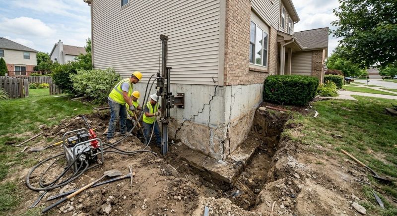Our team working on Foundation Repair projects in Statesville, NC